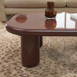 Table basse MOXY finition laquée brillante bordeaux 120cm
