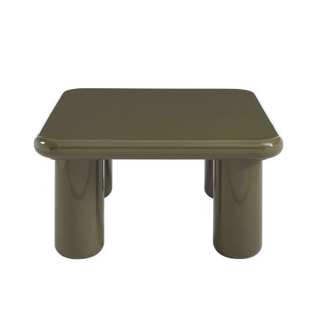 Table basse MOXY finition laquée brillante vert olive 80cm