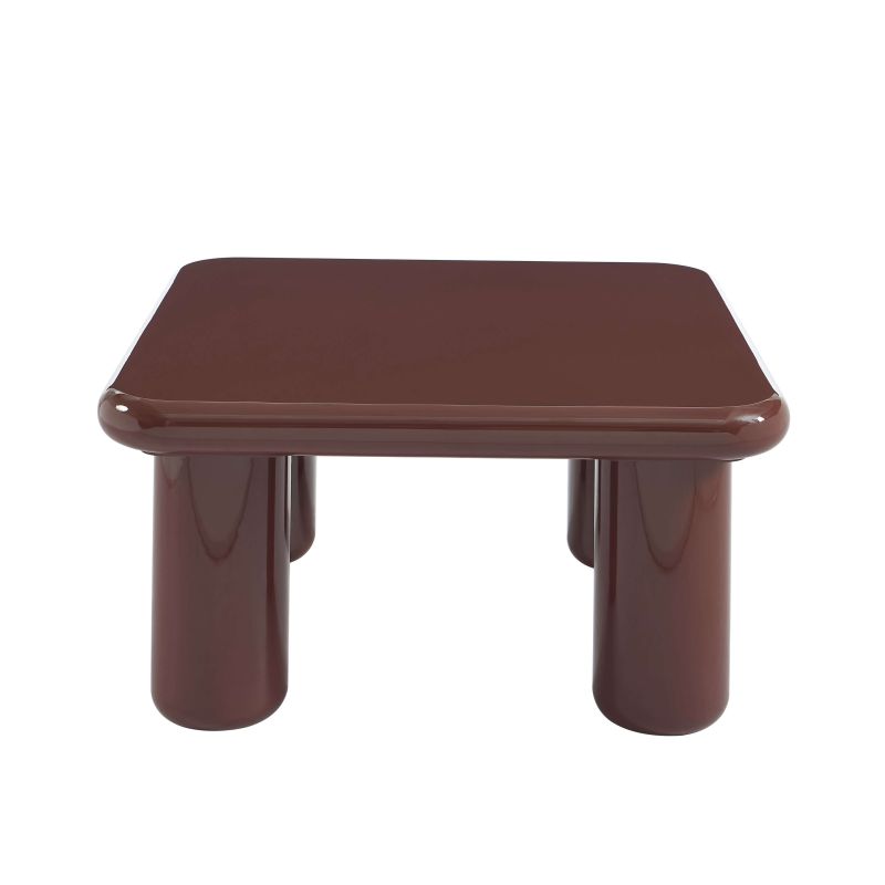 Table basse MOXY finition laquée brillante bordeaux 80cm
