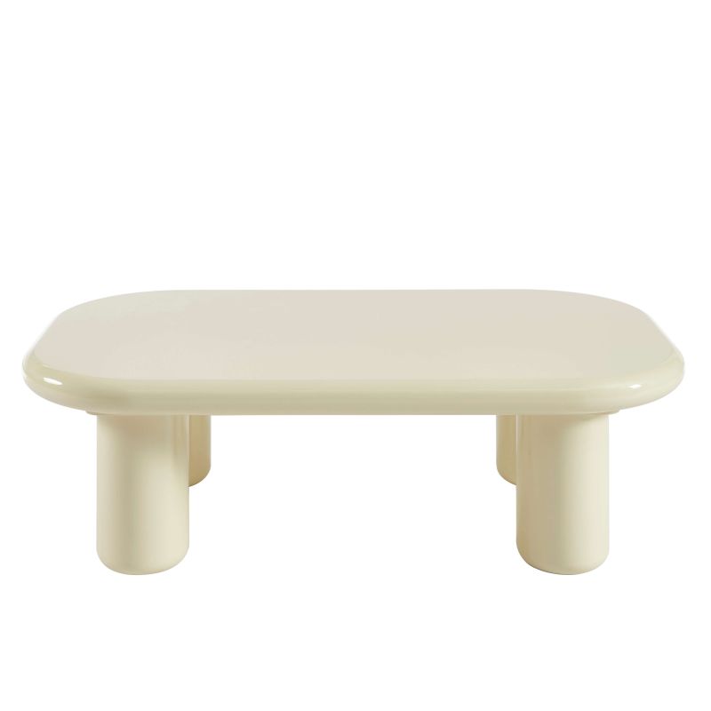 Table basse MOXY finition laquée brillante blanche 120cm