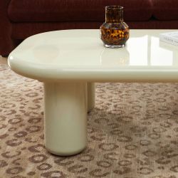 Table basse MOXY finition laquée brillante blanche 120cm