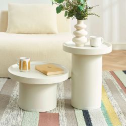 Table d'appoint PANTONE finition laquée mate beige sable 50cm