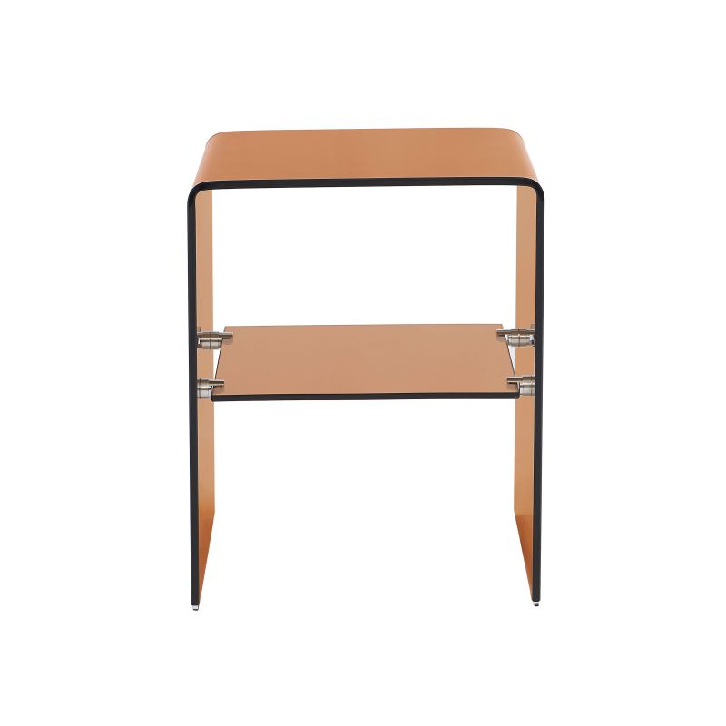 Table de chevet GINZA verre trempé ambré