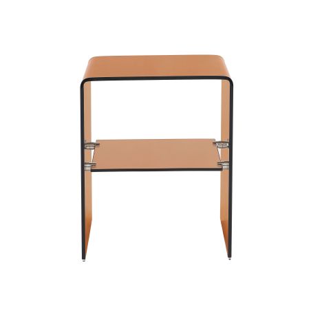 Table de chevet GINZA verre trempé ambré