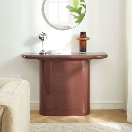 Console MOXY finition laquée brillante bordeaux 120cm