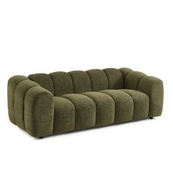 Canapé SUNNY 3 places tissu tweed vert