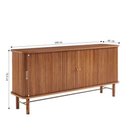 Buffet ERNEST frêne foncé 2 portes tambour 160cm