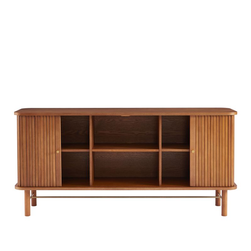 Buffet ERNEST frêne foncé 2 portes tambour 160cm