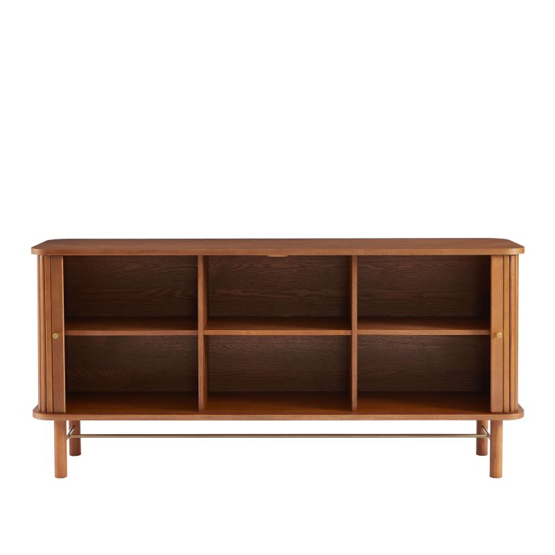 Buffet ERNEST frêne foncé 2 portes tambour 160cm