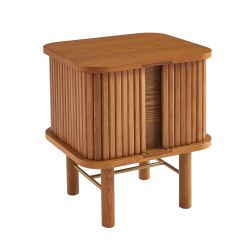 Table de chevet ERNEST frêne foncé portes tambour