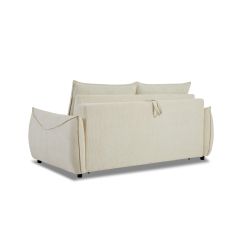 Canapé droit convertible express PALLA 3 places tissu chenille beige