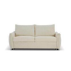 Canapé droit convertible express PALLA 3 places tissu chenille beige