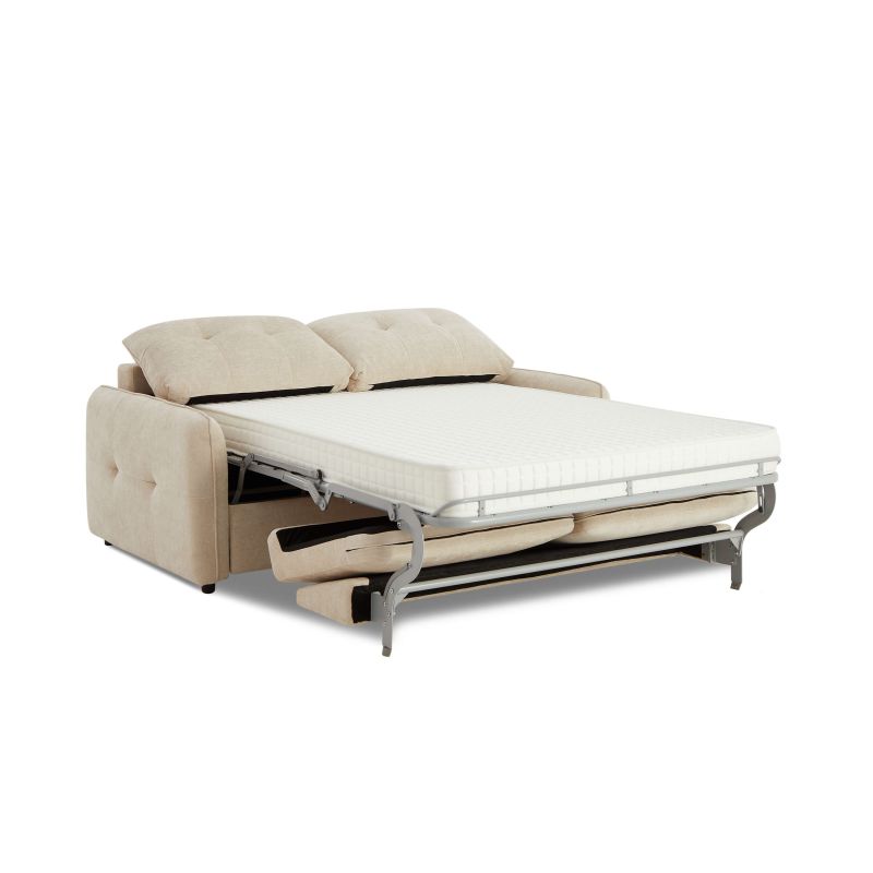 Canapé droit convertible express IMPA 3 places tissu chenille beige