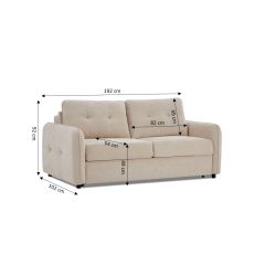 Canapé droit convertible express IMPA 3 places tissu chenille beige