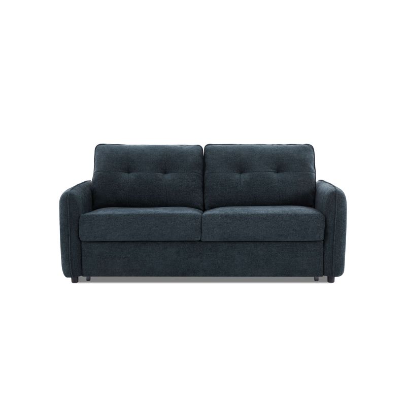 Canapé droit convertible express IMPA 3 places tissu chenille bleu canard