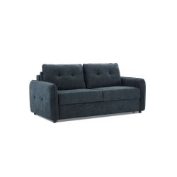 Canapé droit convertible express IMPA 3 places tissu chenille bleu canard