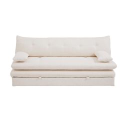 Banquette convertible KIARA 3 places tissu bouclette beige