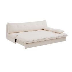 Banquette convertible KIARA 3 places tissu bouclette beige