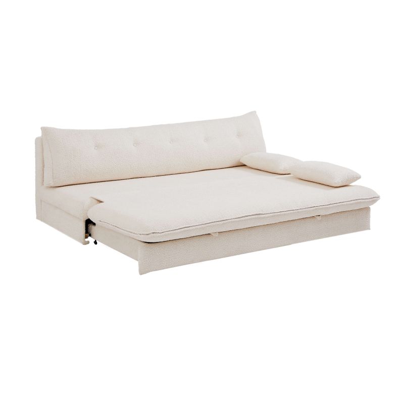 Banquette convertible KIARA 3 places tissu bouclette beige