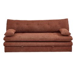 Banquette convertible KIARA 3 places tissu bouclette terracotta