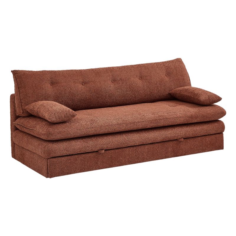 Banquette convertible KIARA 3 places tissu bouclette terracotta