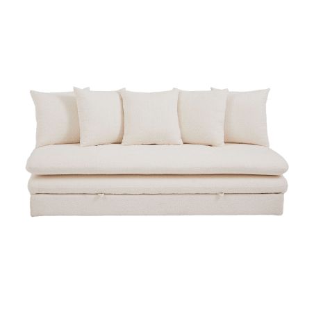 Banquette convertible MAORA 3 places tissu bouclette beige