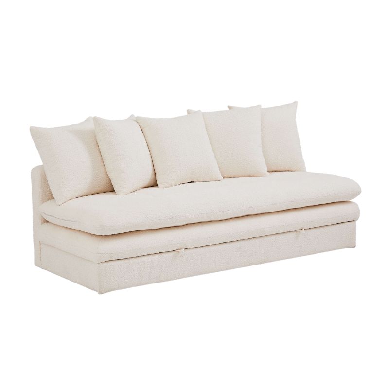 Banquette convertible MAORA 3 places tissu bouclette beige
