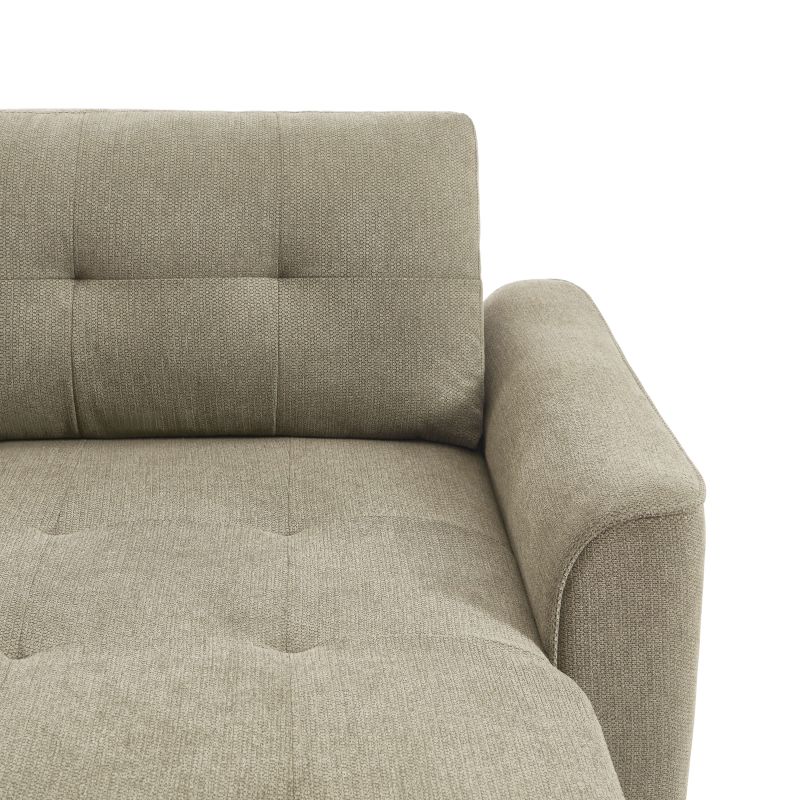 Canapé d'angle convertible et réversible TAMARA 4 places tissu texturé gris