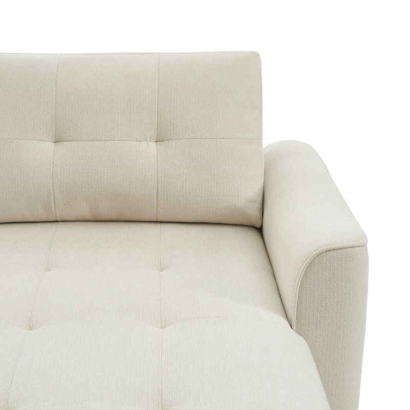 Canapé d'angle convertible et réversible TAMARA 4 places tissu texturé beige