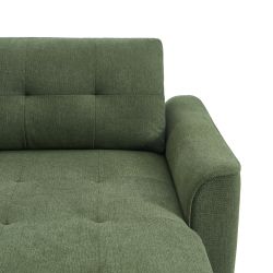 Canapé d'angle convertible et réversible TAMARA 4 places tissu texturé vert