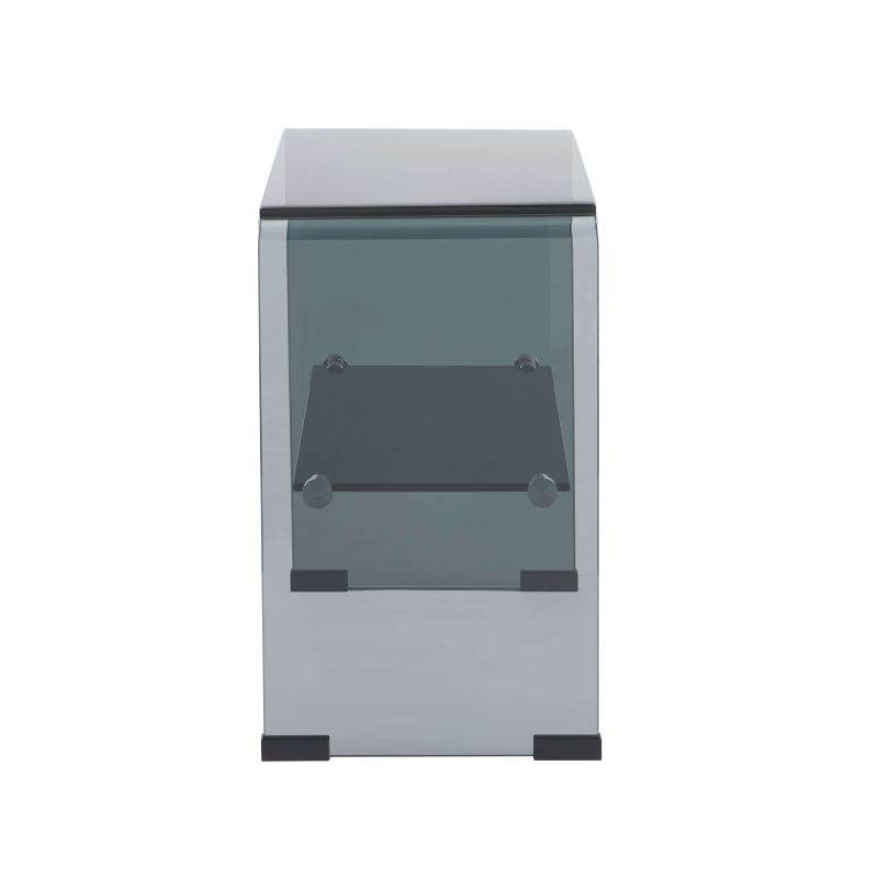 Lot de 2 tables de chevet GINZA verre trempé noir