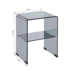 Lot de 2 tables de chevet GINZA verre trempé noir