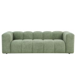 Canapé droit fixe TASTA 3 places tissu vert olive