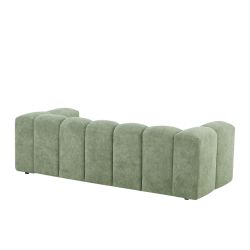 Canapé droit fixe TASTA 3 places tissu vert olive