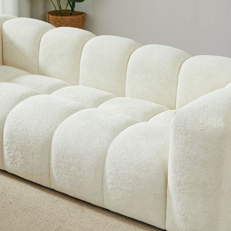 Canapé droit fixe TASTA 3 places tissu beige