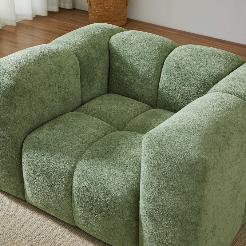 Fauteuil fixe TASTA 1 place tissu vert olive