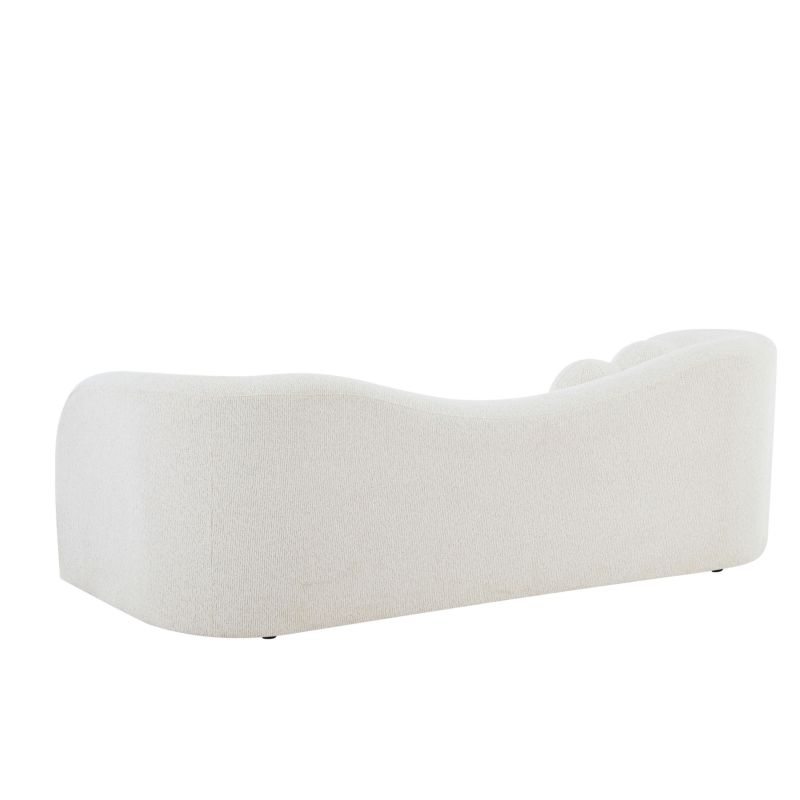 Canapé droit fixe BACALA 3 places tissu chenille beige