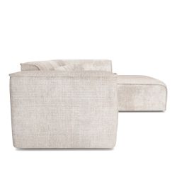 Canapé d'angle droit NUNA fixe tissu beige 4 places