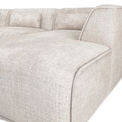 Canapé d'angle droit fixe NUNA 5/6 places tissu beige