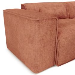 Canapé d'angle droit fixe NUNA 5/6 places tissu terracotta