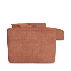 Canapé d'angle droit fixe NUNA 5/6 places tissu terracotta