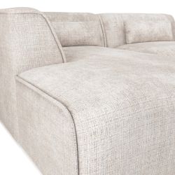 Canapé d'angle gauche fixe NUNA 4 places tissu beige