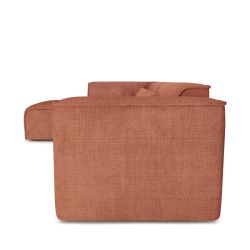Canapé d'angle gauche fixe NUNA 5/6 places tissu terracotta