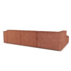 Canapé d'angle gauche fixe NUNA 5/6 places tissu terracotta