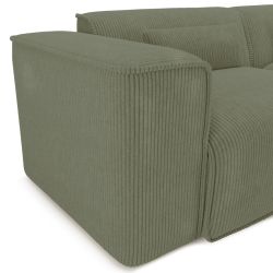 Canapé panoramique fixe NUNA 7 places chaise droite velours côtelé vert