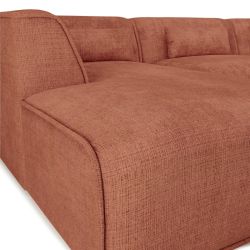Canapé panoramique fixe NUNA 7 places chaise gauche tissu terracotta