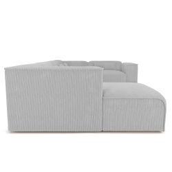 Canapé panoramique fixe NUNA 7 places chaise gauche velours côtelé gris