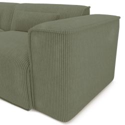 Canapé panoramique fixe NUNA 7 places chaise gauche velours côtelé vert