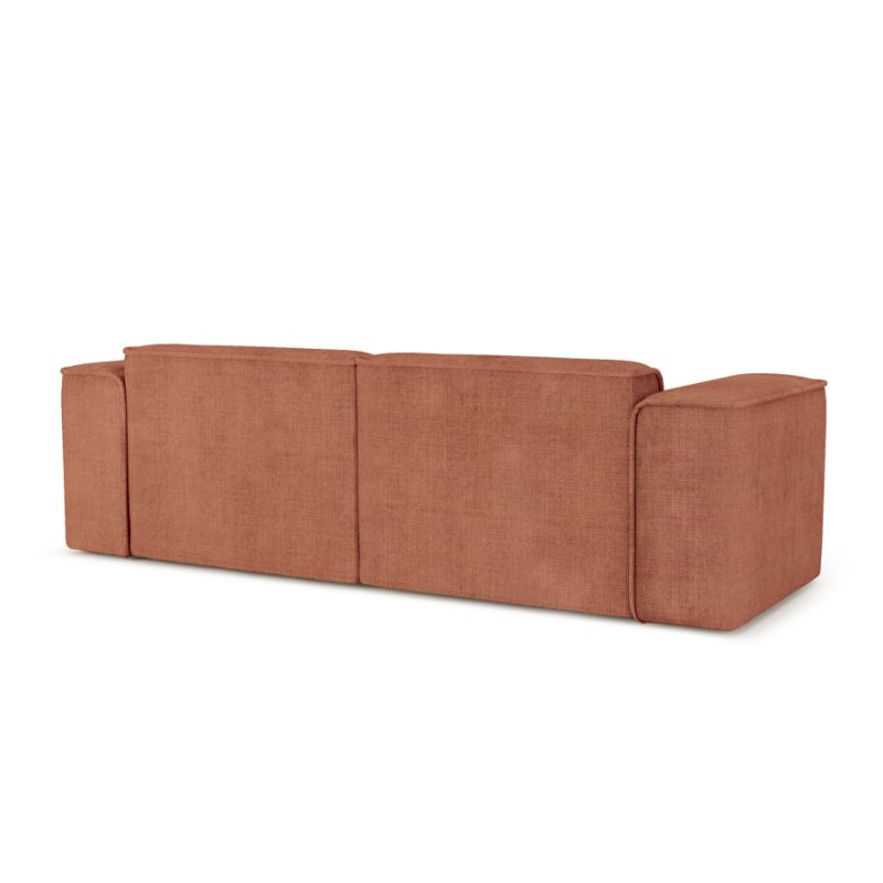 Canapé droit fixe NUNA 3 places tissu terracotta