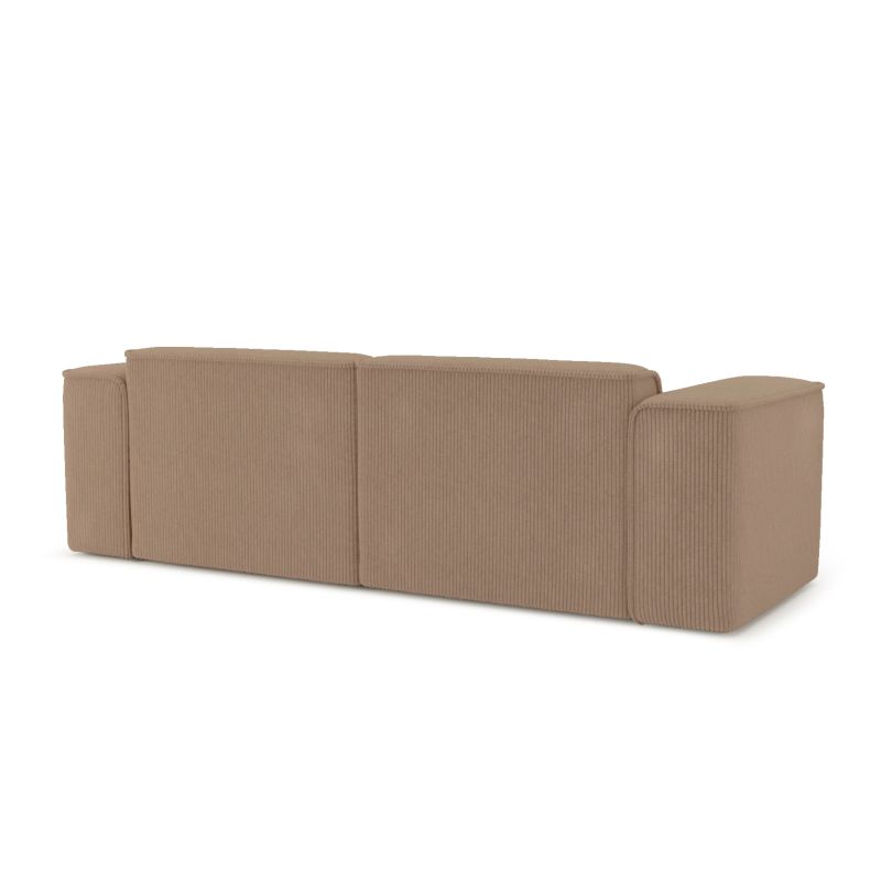 Canapé droit fixe NUNA 3 places velours côtelé marron